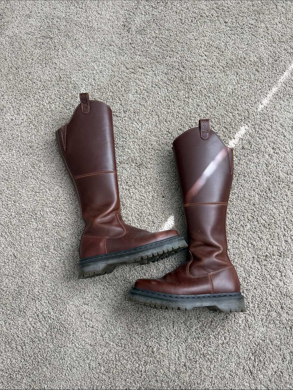 Women’s Tall Leather Riding Boots - Chestnut Brown